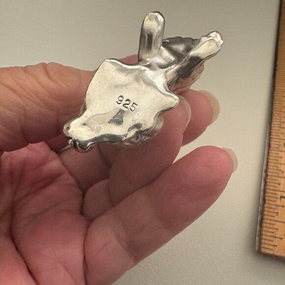 Stamped 925 Silver Rabbit Pendant - Picture 7 of 8